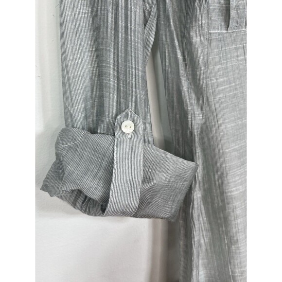chicos Button Up Grey Light Knit blouse top shirt 0 S 4 6 - Picture 6 of 10